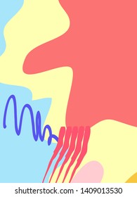 Memphis Style Poster Set. Fluid Color Backgrounds with Futuristic Elements. Flat style Abstract