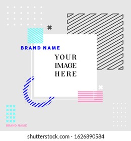 Memphis Style Poster. Simple Color Backgrounds. Flat style Abstract Vector Design great for Banner, Web, Promotion, Ad, Placard and Billboard