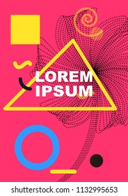 Memphis style poster template