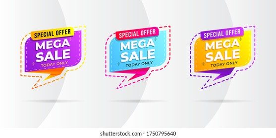 Memphis Style Sale Banner Background Design Template