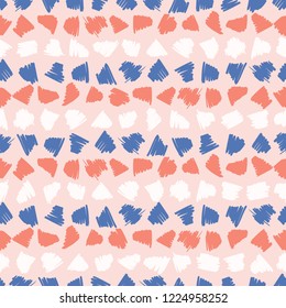 Memphis Style Scribbles Stripes Seamless Vector Pattern, Hand Drawn Doodle Lines Shapes Illustration for Trendy Fashion Prints, Kids Packaging, Graphic Decor, Marine Gift Wrap, Beach Backgrounds