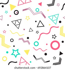 memphis style seamless pattern. Elements for your design. Old style illustration. Eps10