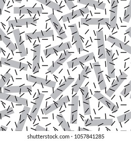 MEMPHIS STYLE SEAMLESS PATTERN. GEOMETRIC 90S DESIGN TEXTURE