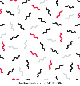 Memphis Style Seamless Pattern. Hipster trendy background.