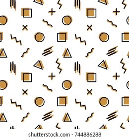 Memphis Style Seamless Pattern. Hipster trendy background.