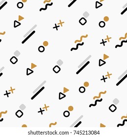 Memphis Style Seamless Pattern. Hipster trendy background.