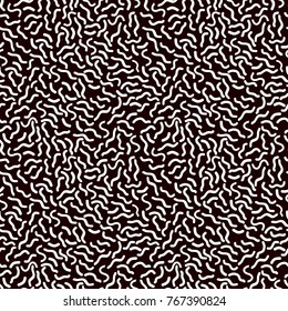 Memphis style seamless pattern on black background. Fashion 80-90s. Geometric seamless pattern different shapes  white color style. Vector Illustration