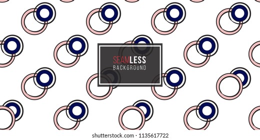 Memphis style seamless pattern with pink blue circles elements. Modern hipster pop art design. 