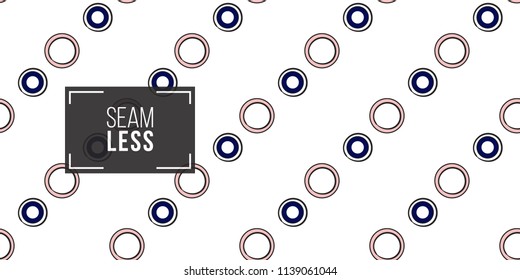 Memphis style seamless pattern with pink blue circles elements. Modern hipster pop art design. 