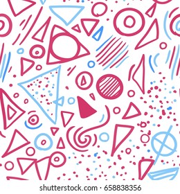 Memphis style seamless pattern set. vector illustration