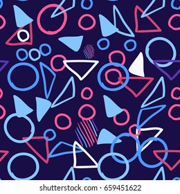 Memphis style seamless pattern set. vector illustration