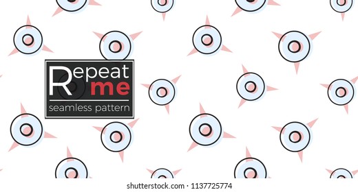 Memphis style seamless pattern with star circle elements. Modern hipster pop art design. 