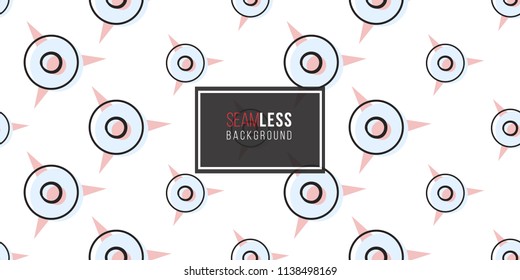 Memphis style seamless pattern with star circle elements. Modern hipster pop art design. 