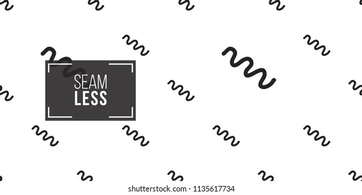 Memphis style seamless pattern with wave lines. Modern hipster pop art design. 