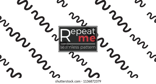 Memphis style seamless pattern with wave lines. Modern hipster pop art design. 