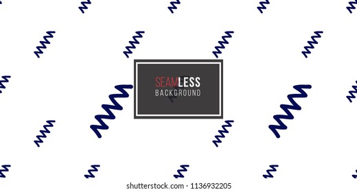 Memphis style seamless pattern with zig-zag lines. Modern hipster pop art design. 