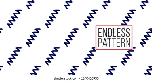 Memphis style seamless pattern with zig-zag lines. Modern hipster pop art design. 