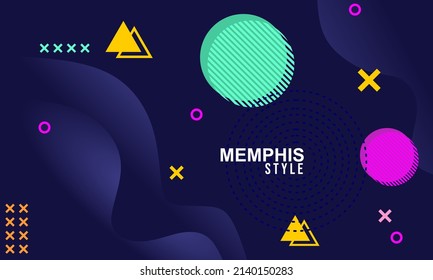 memphis style space theme background. used for web design, poster, banner