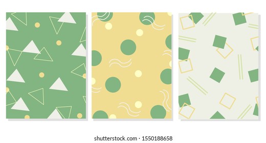 memphis style template collection set pastel color for flyer, card, poster, brochure, invite.