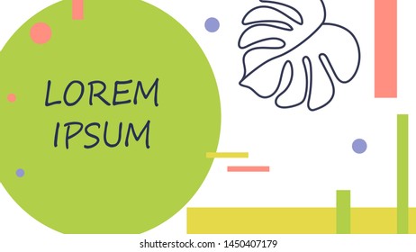 Memphis style, trendy 80s-90s. The mixture of styles in geometric and Botanical . Design backgrounds for social media. Templates for poster. card.