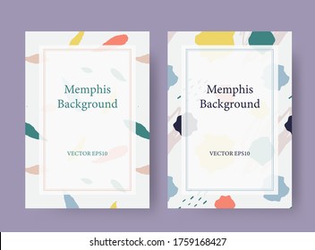 plantilla de fondo de tarjeta vectorial de estilo Memphis