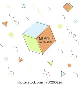 Memphis style Vector Illustration. Seamless Pattern Background