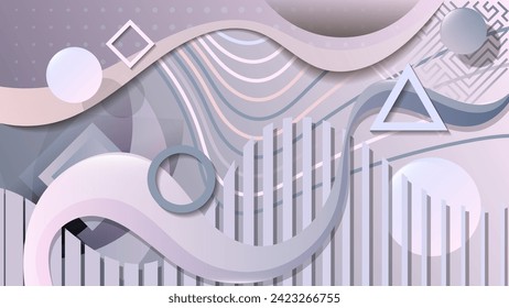 Memphis style wallpaper in pastel colors. An excellent background for designing pages on social networks, posters, presentations, outdoor advertising and your other projects. Vector.