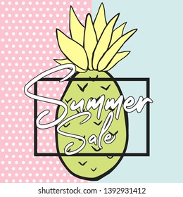 memphis summer sale poster, illustration in vector format