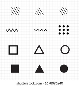 memphis symbol set vector eps10