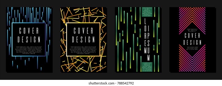 Memphis template design for your business. Set of sheets A4.  Can be used for poster, brochure, magazine, card, book, flyer, banner, anniversary
 Trendy corporate style.