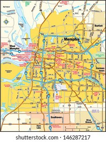 Memphis, Tennessee Area Map