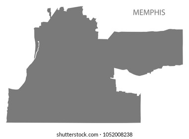 Memphis Tennessee City Map Grey Illustration Stock Vector (Royalty Free