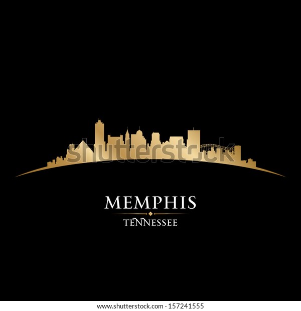 Memphis Tennessee City Skyline Silhouette Vector Stock Vector (Royalty ...