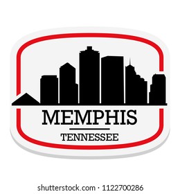 Memphis Tennessee Label Stamp Icon Skyline City Design Tourism Landmark.