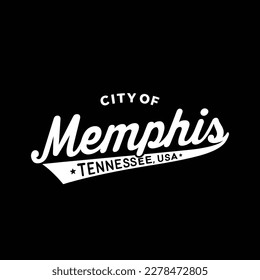 Memphis, Tennessee lettering design. Memphis typography design. Vector and illustration.