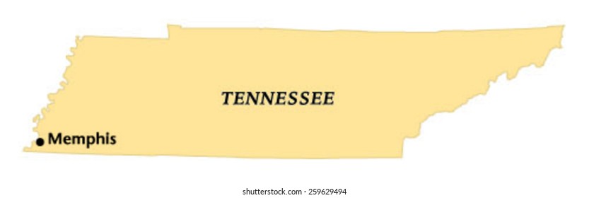 Memphis, Tennessee locate map