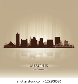 Memphis Tennessee skyline city silhouette