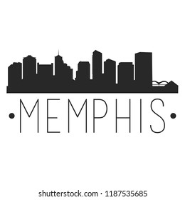 Memphis Tennessee Skyline. Silhouette City Design Vector Famous Monuments.