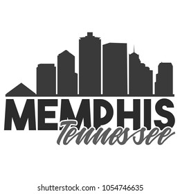 Memphis Tennessee Skyline Souvenir Travel Vector Art Design Tourism 