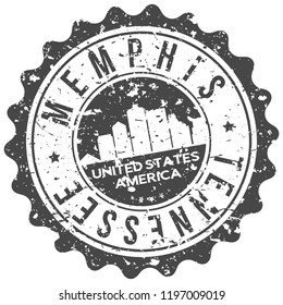 Memphis Tennessee Travel Stamp Icon City Design Tourism Export Seal