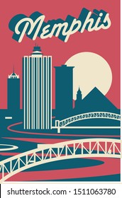 Memphis Tennessee USA skyline postcard