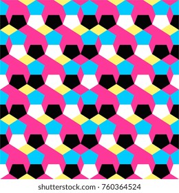 Memphis theme seamless background with geometric five 