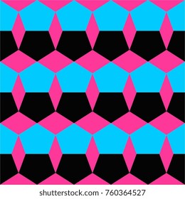 Memphis theme seamless background with geometric five 