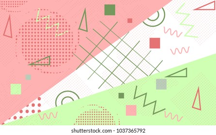Memphis Trendy Geometric Pattern, modern background