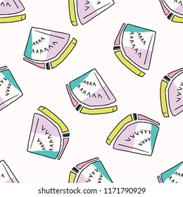 Memphis Tropical Watermelon Pattern, Seamless Vector Background, Hand Drawn Geometric Fruit Illustration Graphic, Retro Fashion Print, Pool Party Decor, Exotic Trendy Kitchen Ware, Food Blog Wallpaper