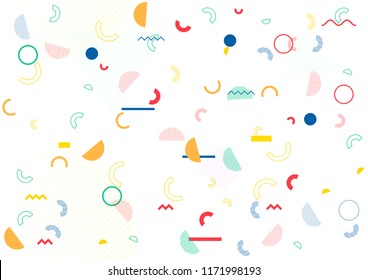 Memphis Vector Design, Simple Seamless Cover, Geometric Design. Trendy Futuristic Texture Business Identity. Textile Retro Element Design Vintage Memphis Seamless Pattern. Hipster Party Background