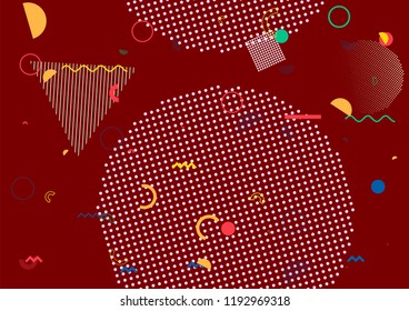 Memphis Vector Design, Simple Seamless Cover, Geometric Design. Trendy Futuristic Poster Business Background. Hipster Motion Memphis Seamless Pattern, Retro Falling Shapes. Geometric Abstract Texture