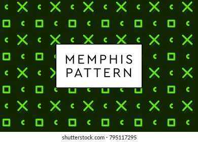 Memphis vector objects pattern. Various forms and dispositions.