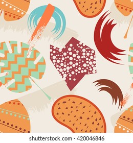 Memphis Vintage style seamless pattern. Texture in Memphis retro  style. Fabric, prints, background. Vintage background with abstract design elements. Stock vector