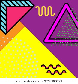 Diseño de fondo publicitario de carteles de estilo de artes visuales de Memphis
